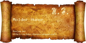 Molder Hunor névjegykártya